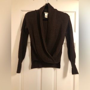 Max Studio Blouson Sleeve Wrap Sweater